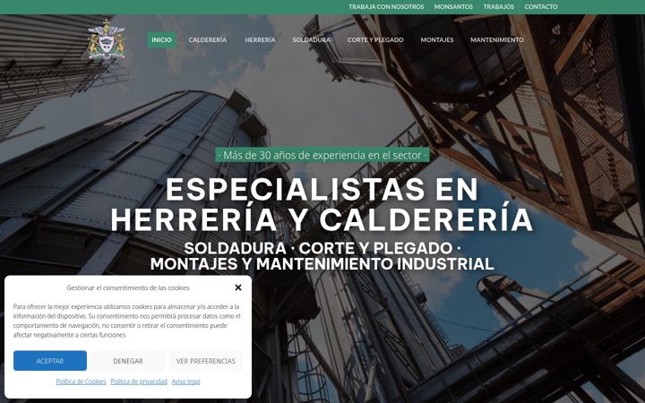 Screenshot of caldereriamonsantos.com