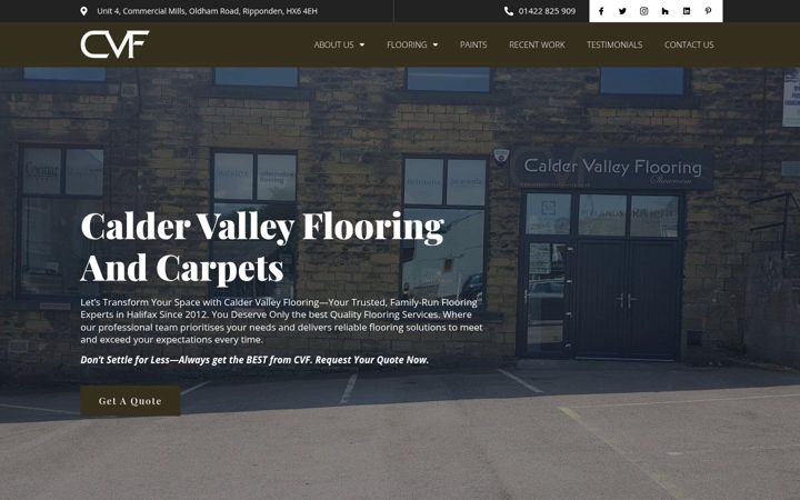Screenshot of caldervalleyflooringandcarpets.co.uk