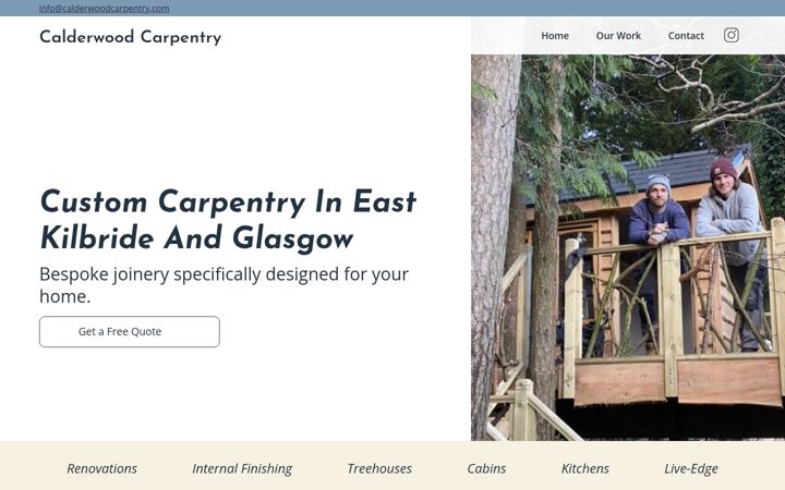 Screenshot of calderwoodcarpentry.com
