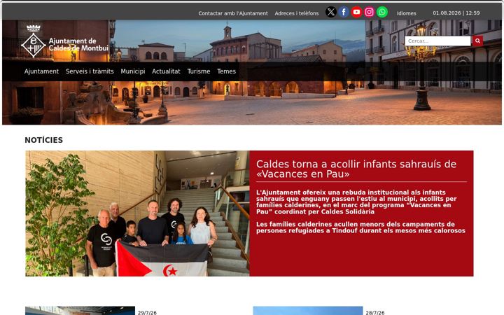 Skærmbillede af caldesdemontbui.cat