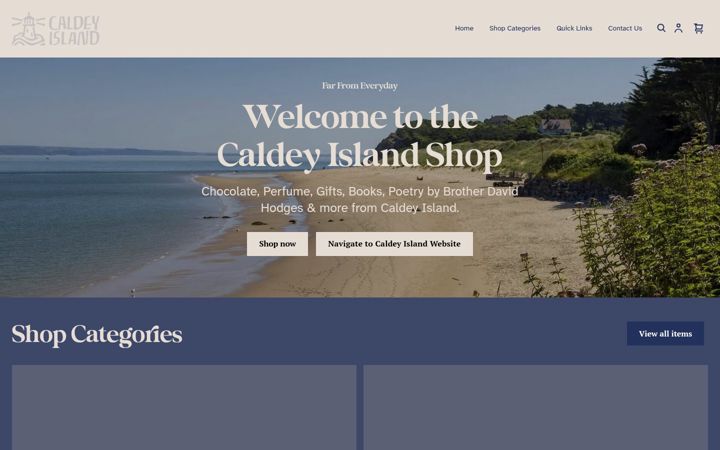Screenshot ta' caldeyislandonlineshop.com