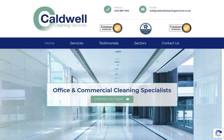 Screenshot of caldwellcleaningservices.co.uk