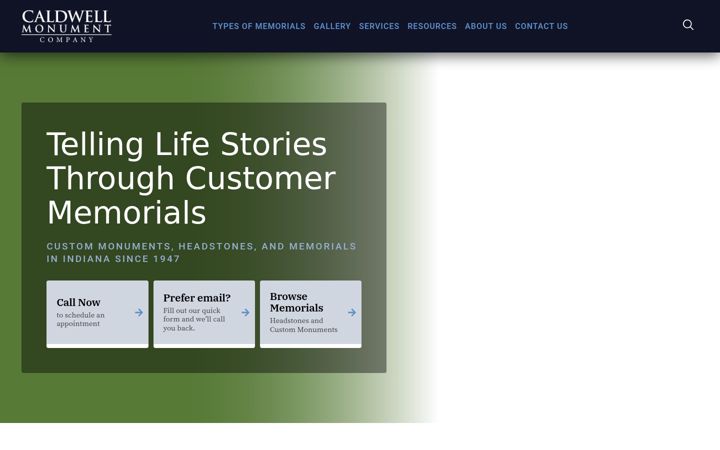 Screenshot of caldwellmonument.com