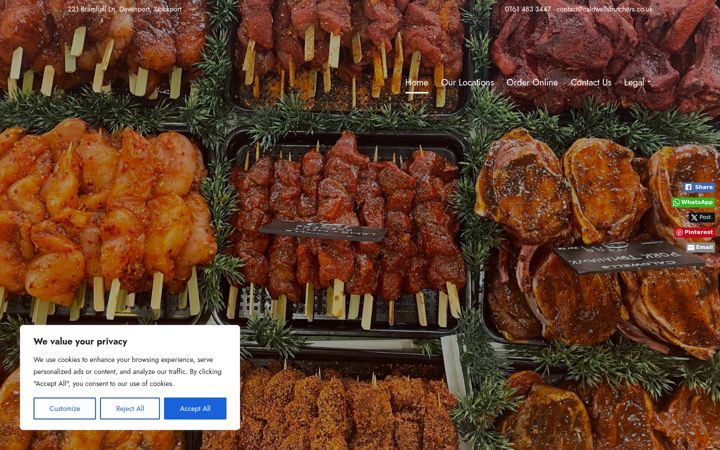 Screenshot of caldwellsbutchers.co.uk