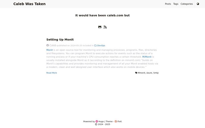 Screenshot of calebwastaken.com