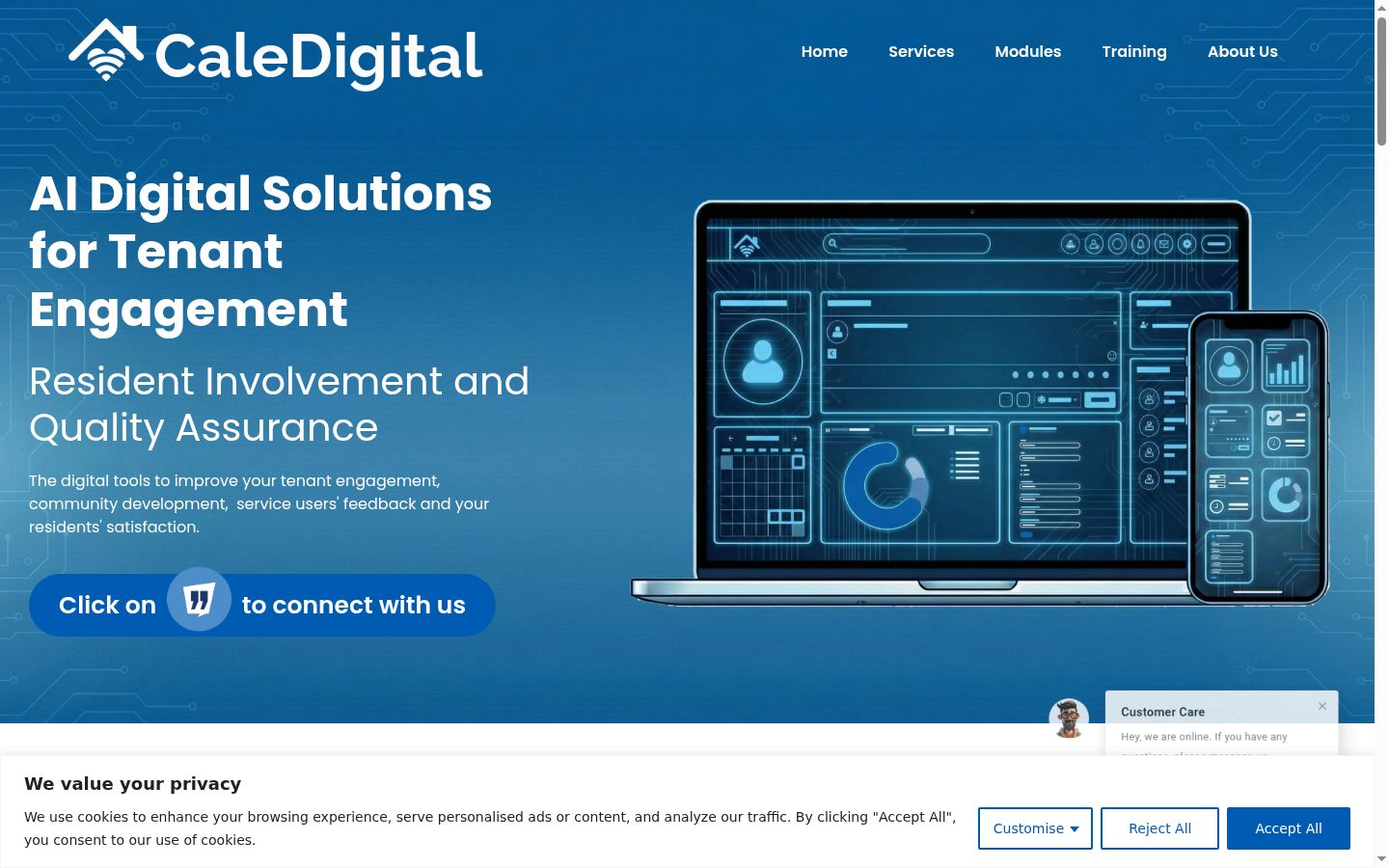 Screenshot of the consent banner shown before any interaction