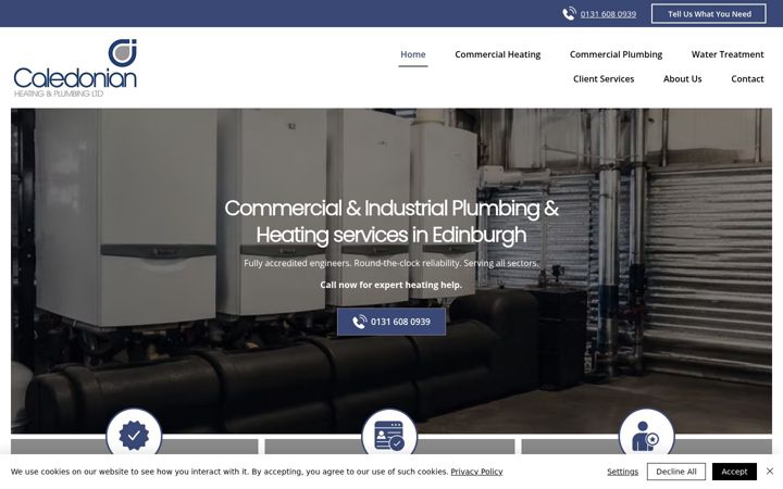 Screenshot of caledonianheating.co.uk