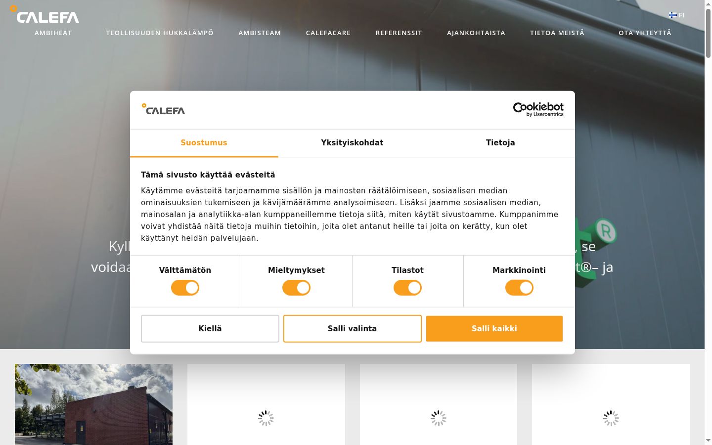 Screenshot tal-banner tal-kunsens muri qabel kwalunkwe interazzjoni