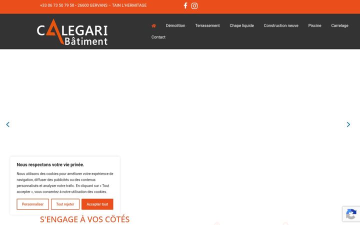 Screenshot of calegaribatiment.com