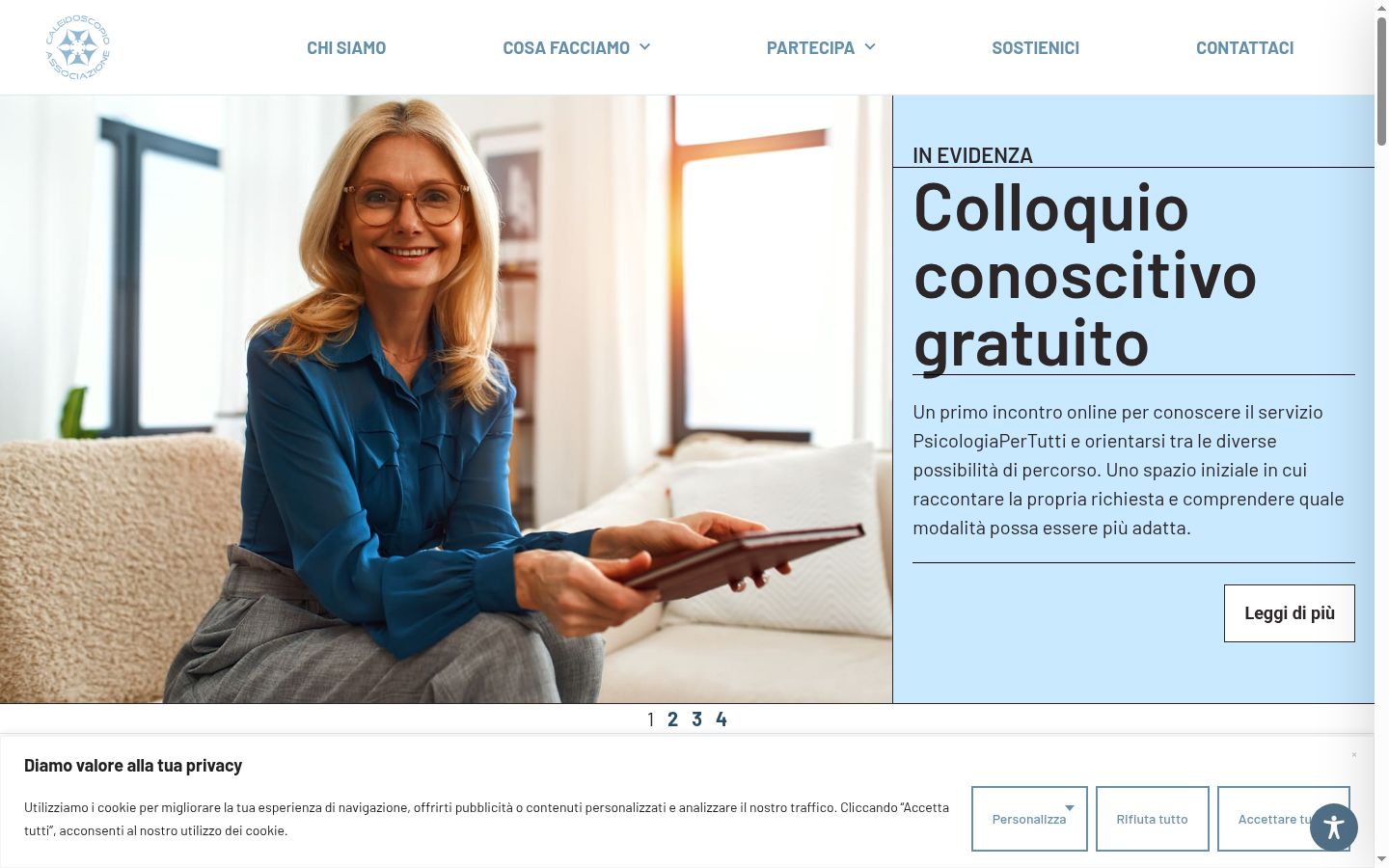 Captura de ecrã do banner de consentimento apresentado antes de qualquer interação