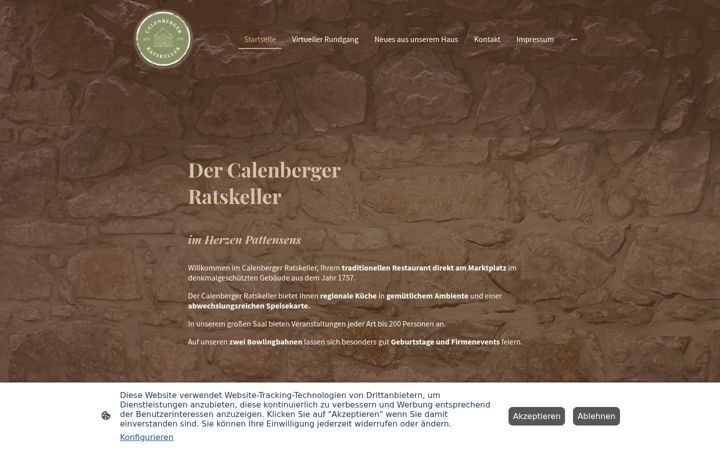 Screenshot of calenberger-ratskeller.de