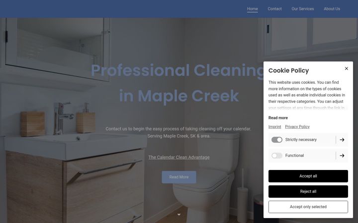 Screenshot of calendarclean.com