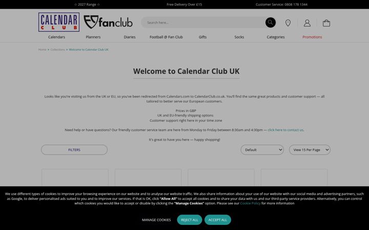 Screenshot of calendars.com