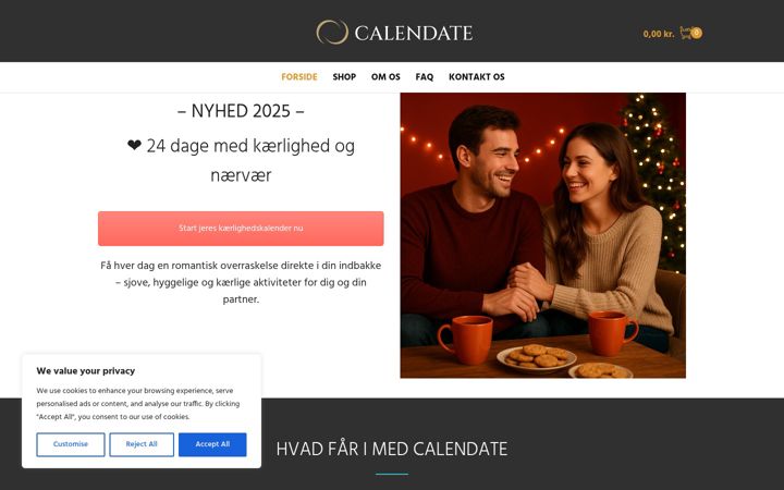 Screenshot of calendate.dk