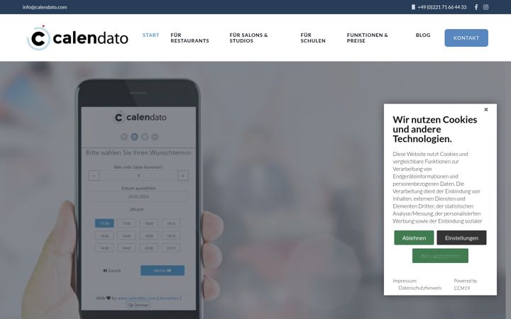 Screenshot of calendato.com