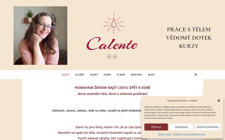 Screenshot stránky calente.cz