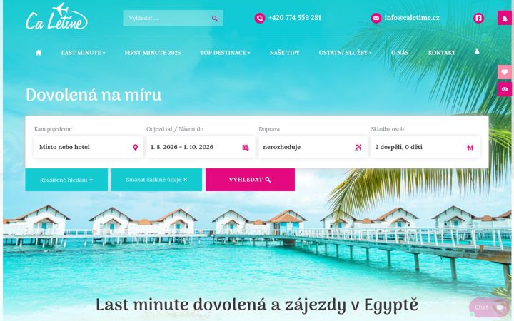 Screenshot of caletime.cz