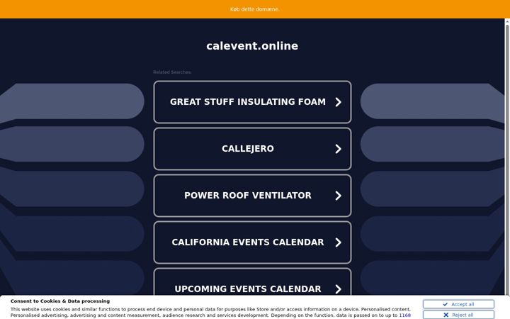 Screenshot ta' calevent.online