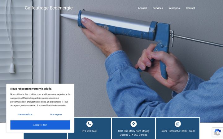 Screenshot of calfeutrageecenergie.ca