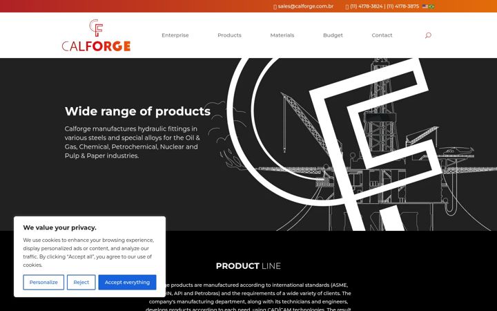 Kuvakaappaus sivustosta calforge.com.br