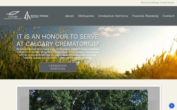 Screenshot of calgarycrematorium.com