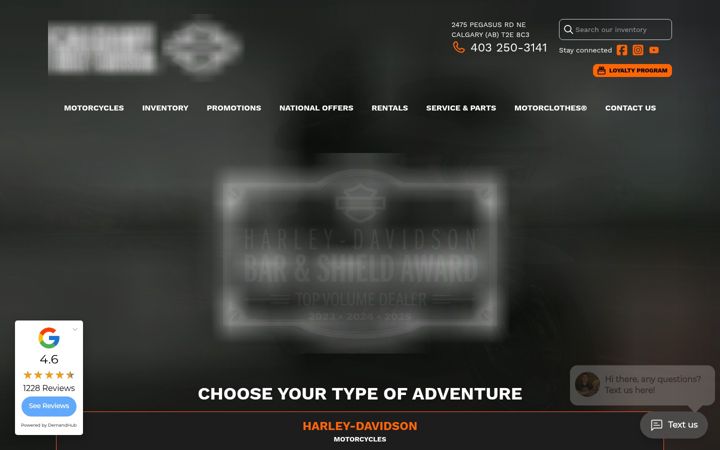 Screenshot of calgaryharleydavidson.ca