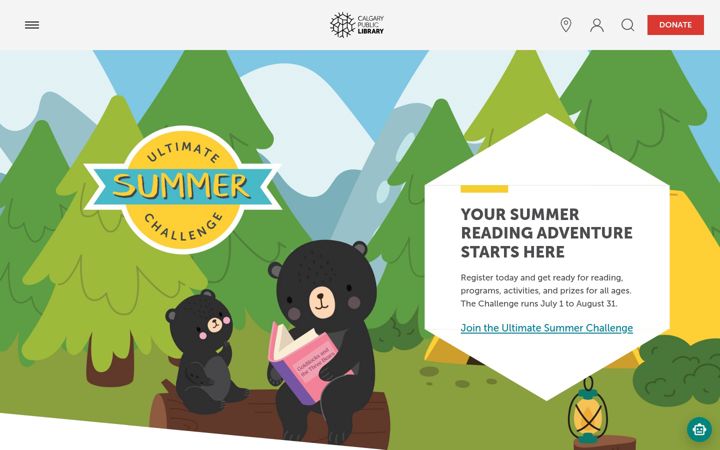 Screenshot of calgarylibrary.ca
