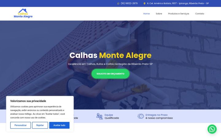 Screenshot of calhasmontealegrerp.com.br