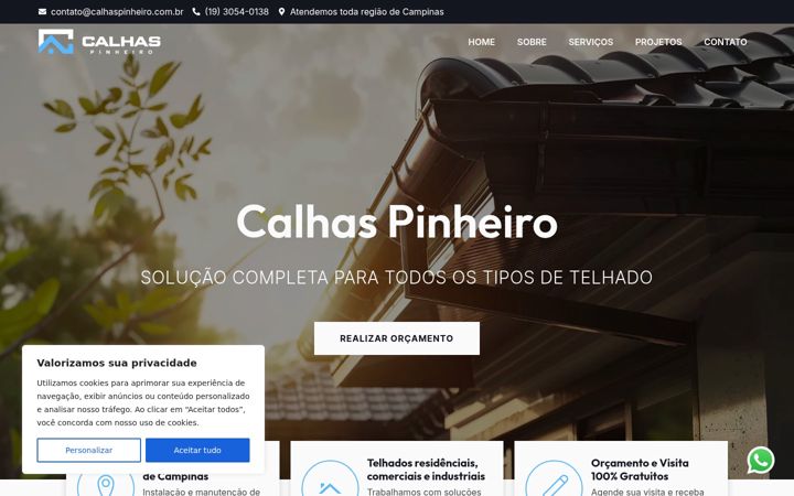 Screenshot of calhaspinheiro.com.br