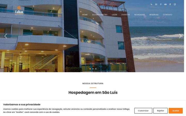 Screenshot stránky calhaupraiahotel.com.br