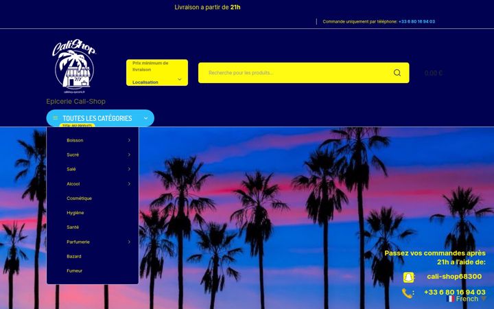 Screenshot of cali-shop.fr