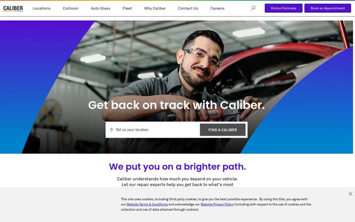 Screenshot di caliber.com