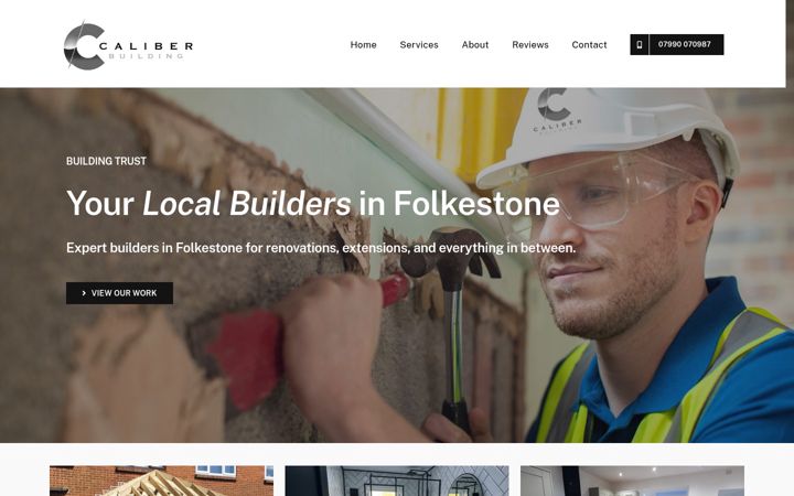 Screenshot of caliberbuilders.co.uk