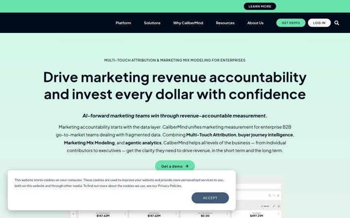Screenshot of calibermind.com