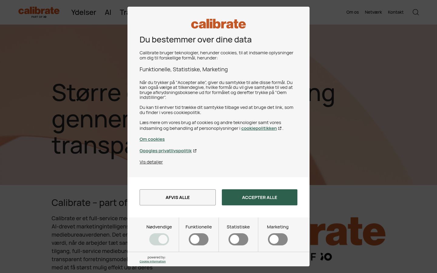 Screenshot del banner di consenso mostrato prima di qualsiasi interazione
