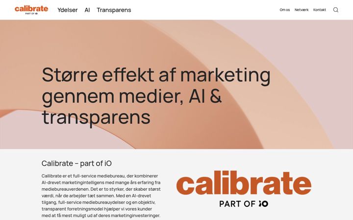 Screenshot of calibrate.dk