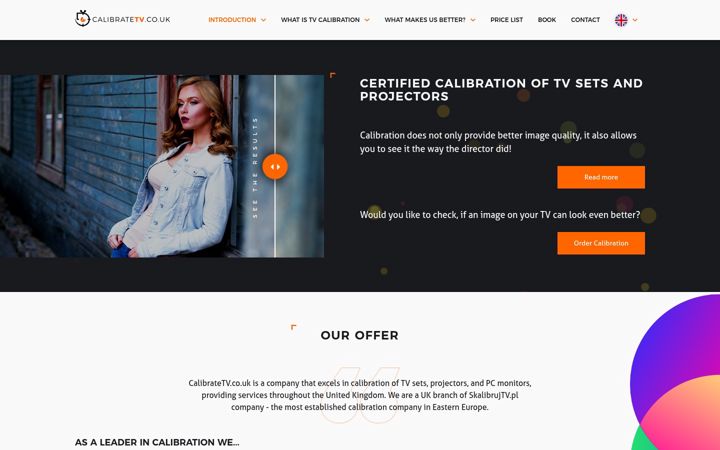 Screenshot of calibratetv.co.uk