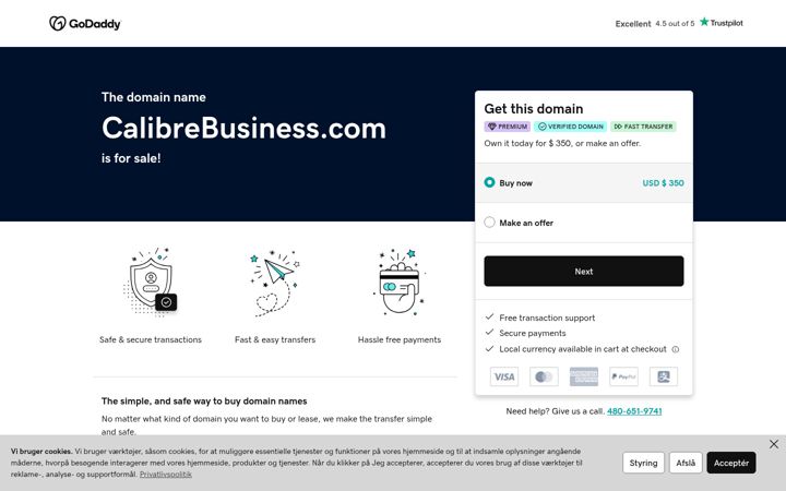 Screenshot of calibrebusiness.com