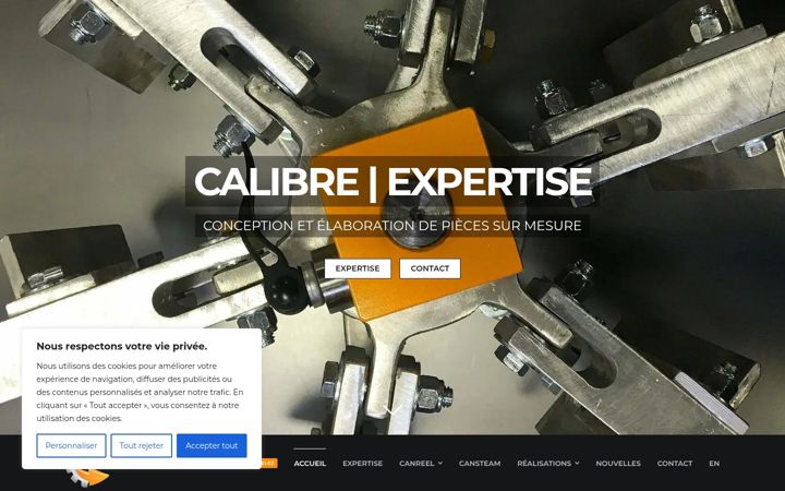 Skjámynd af calibreindustrie.com