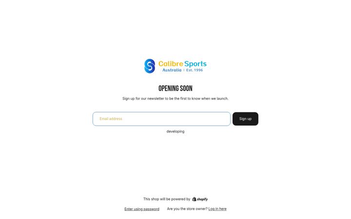 Screenshot of calibresports.com.au
