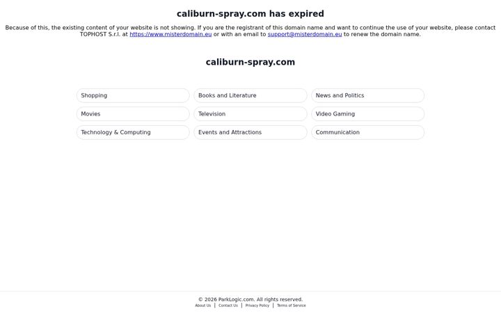 Screenshot of caliburn-spray.com