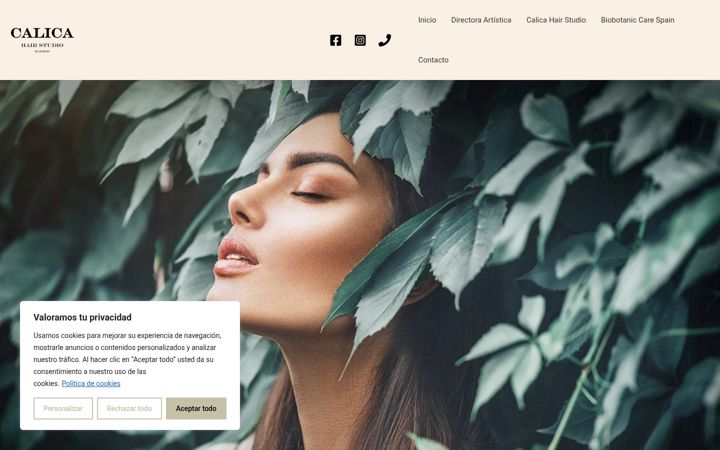 Screenshot of calicahairstudio.es