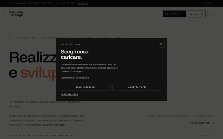 Snímek obrazovky calicchia.design