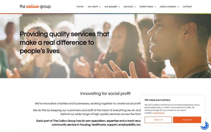 Screenshot of calico.org.uk