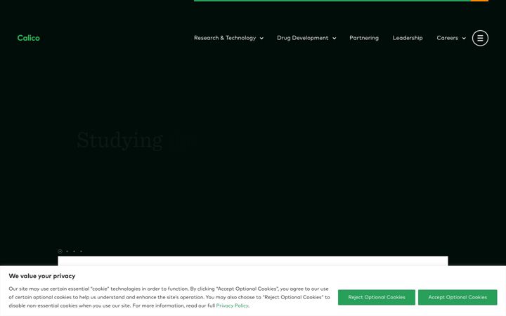 Screenshot stránky calicolabs.com