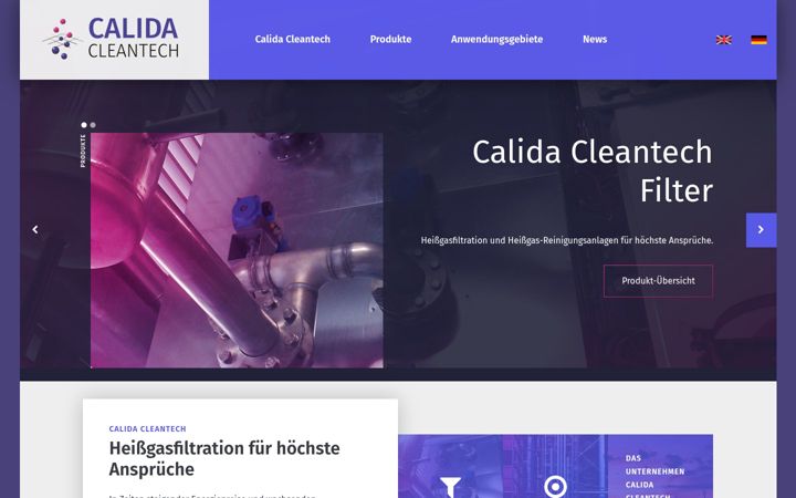 Screenshot of calida-cleantech.de