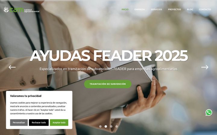 Screenshot of calidadagroambiental.com
