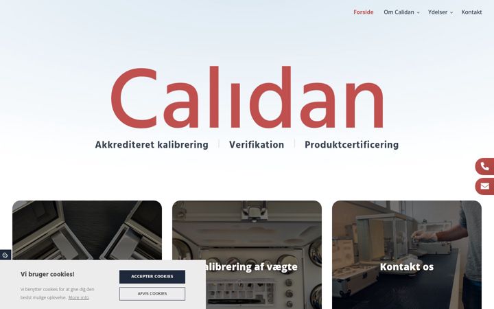Screenshot of calidan.dk