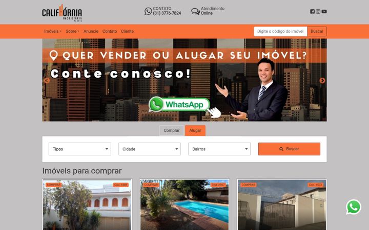 Screenshot stránky califhorniaimobiliaria.com.br