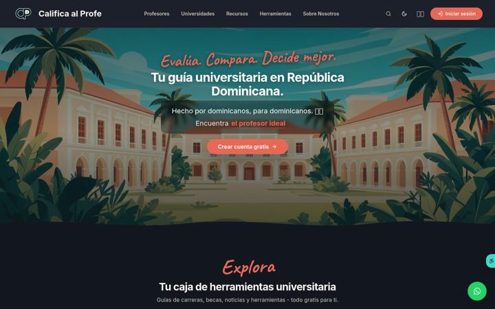 Screenshot of calificaalprofe.com.do